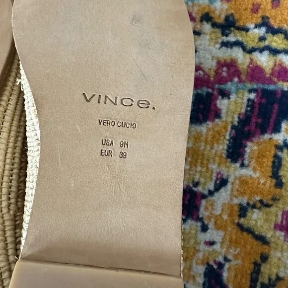 Vince Jalen Suede Leather Espadrille Loafers Womens Size 9M Roasted Cashew Boho - Picture 9 of 11